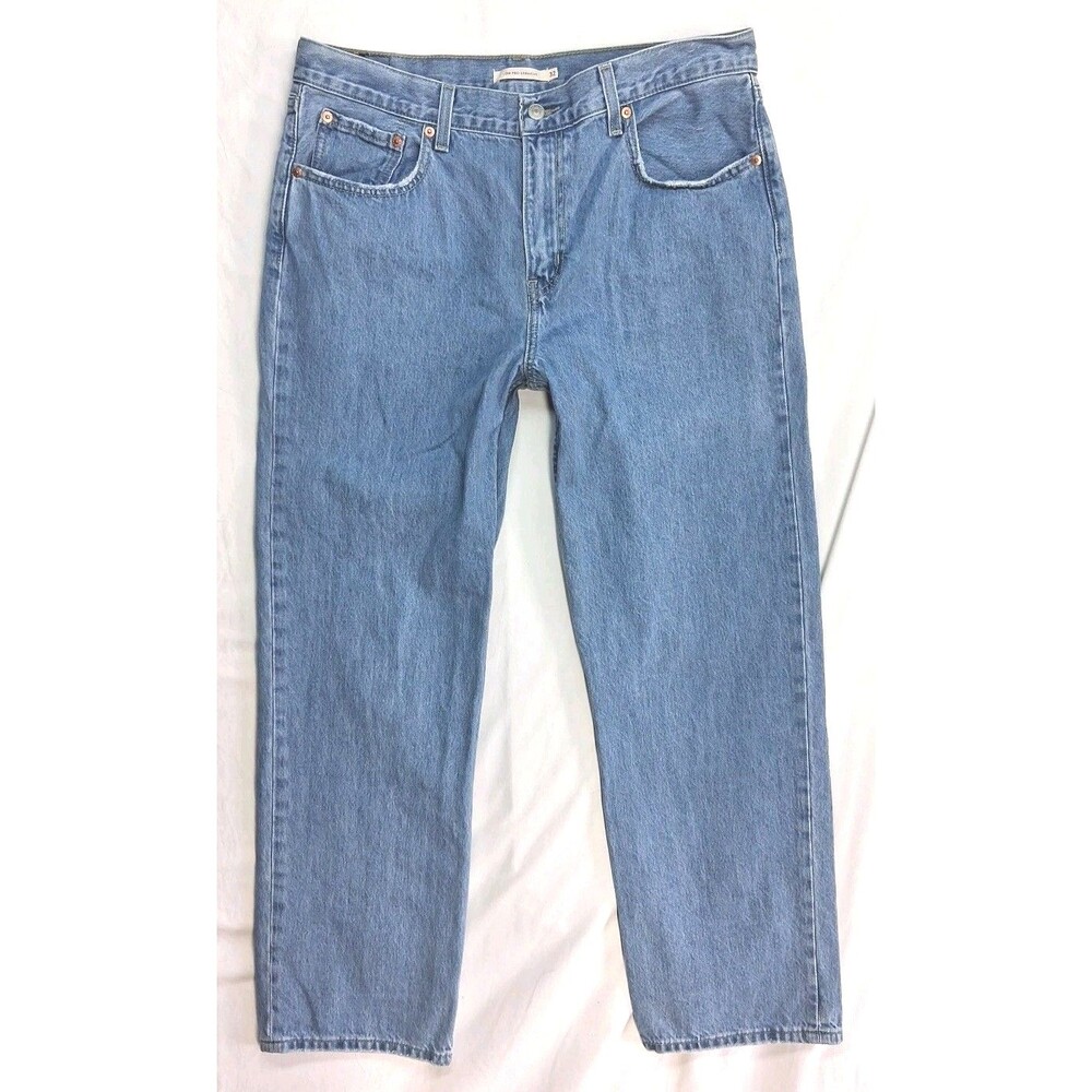 Levis Low Pro Straight Jeans Women 12 Blue Denim Retro Relaxed Mid Rise Winter